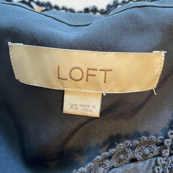 LOFT Peasant Dress Womens XS Dusty Blue Bell Sleeve Tiered Ruffled Mini Boho - Picture 5 of 8